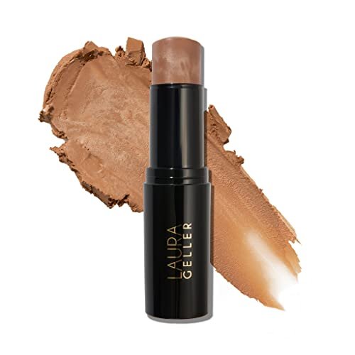 LAURA GELLER NEW YORK Italian Marble Bronzer Makeup Stick | Cream Finish Marbleized Contour for Natural Glow, Capri Coast - Morena Vogue