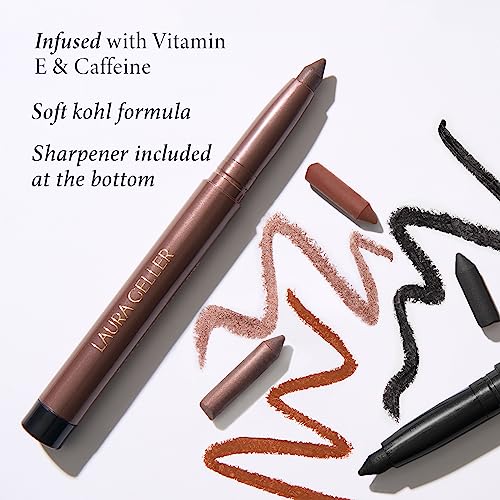 LAURA GELLER NEW YORK Kajal Longwear Kohl Eyeliner Pencil with Caffeine, Smooth & Blendable Makeup, Dark Brown - Morena Vogue