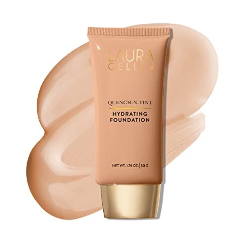 LAURA GELLER NEW YORK Quench-n-Tint Hydrating Foundation - Light/Medium - Sheer to Light Buildable Coverage - Natural Glow Finish - Lightweight Formula with Hyaluronic Acid - Morena Vogue