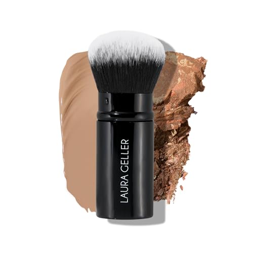 LAURA GELLER NEW YORK Retractable Airbrush Kabuki Brush for All Face Makeup & Foundation for Liquid, Cream and Powder Face Makeup With Aluminum Handle - Morena Vogue