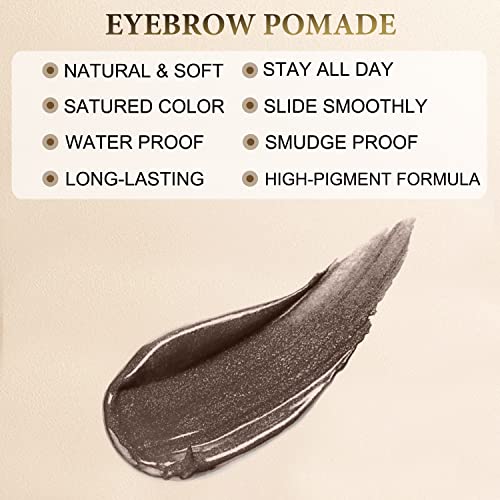 LAVONE Eyebrow Stamp Pencil Kit for Eyebrows Makeup, with Waterproof Eyebrow Pencil, Eyeliner, Eyebrow Pomade, and Dual-ended Eyebrow Brush - Dark Brown - Morena Vogue