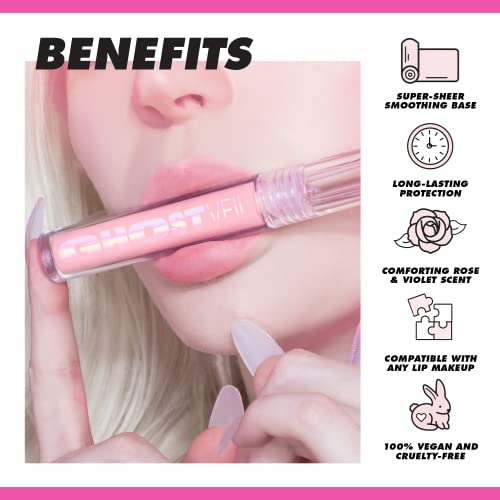 Lime Crime Ghost Veil Lip Primer, Translucent Sheer Pink - Extends the Life of Lipstick - Lightweight and Super Sheer Smoothing Base for Long Lasting Quality - Vegan & Cruelty-Free - Morena Vogue