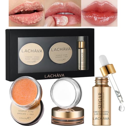 Lip Care Kit, Lip Scrub, Lip Sleeping Mask and Lip Soothing Primer Oil Hydrating Nourishing Lips Care Set Keep Lip Hydrated Repair Lip Liner and Crack Daily Lip Care Essential Lip Makeup - Morena Vogue