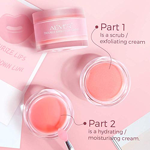 Lip Scrub Mask, Lip Sleeping Mask with Double Effect, Repair Lip Mask for Dry, Cracked Lips, Lip Moisturiser for Lip Treatment Care, Lip Repair Balm (Strawberry) - Morena Vogue