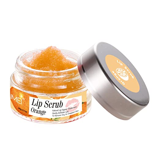 Lip Scrub Treatment, Lip Scrubs Exfoliating Moisturizer Sugar Lip Surb Cruelty-Free for Repairing Dry & Chapped & Peeling and Cracked Lips, the Best Gift for Lip Care in Autumn and Winter(Orange) - Morena Vogue