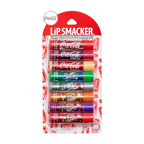 Lip Smacker Coca-Cola Flavored Balm - 8 Moisturizing Lip Balms, Hydrating & Protecting, Fun Assortment - Vegan - Coca Cola Collection - Morena Vogue