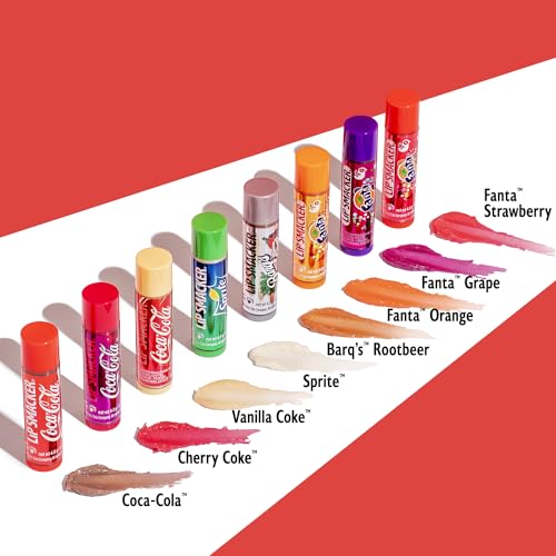 Lip Smacker Coca-Cola Flavored Balm - 8 Moisturizing Lip Balms, Hydrating & Protecting, Fun Assortment - Vegan - Coca Cola Collection - Morena Vogue