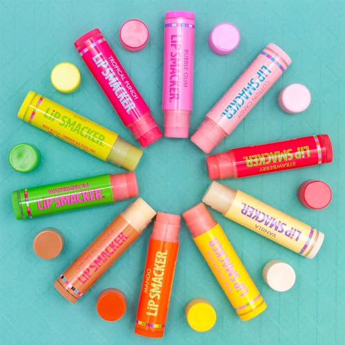 Lip Smacker Original & Best Party Pack - 10 Moisturizing Lip Balms, Classic Flavors, Hydrating & Protecting - Cruelty-Free- Oatmeal Cookie - Morena Vogue