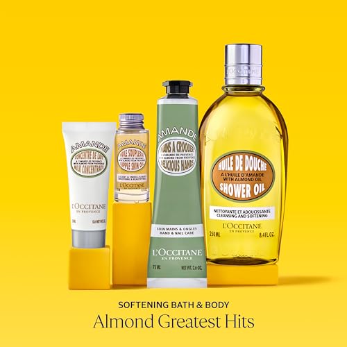 L'Occitane Almond Greatest Hits: Softening Bath & Body Kit, Almond Shower Oil, Almond Hand Cream, Almond Milk Concentrate, Supple Skin Oil, Gift Set - Morena Vogue