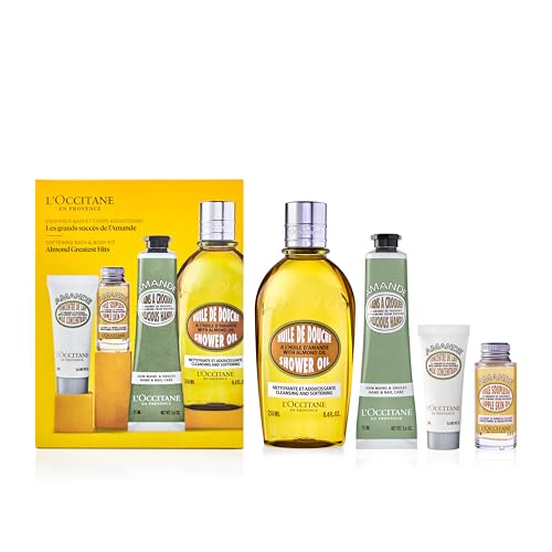 L'Occitane Almond Greatest Hits: Softening Bath & Body Kit, Almond Shower Oil, Almond Hand Cream, Almond Milk Concentrate, Supple Skin Oil, Gift Set - Morena Vogue