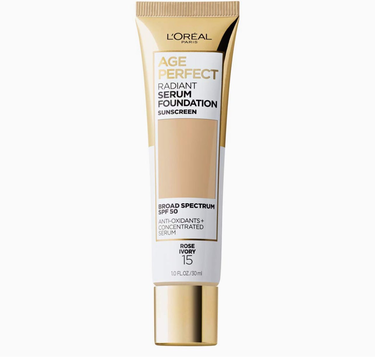 L'Oreal Paris Age Perfect Radiant Serum Foundation with SPF 50, Rose Ivory, 1 Ounce - Morena Vogue