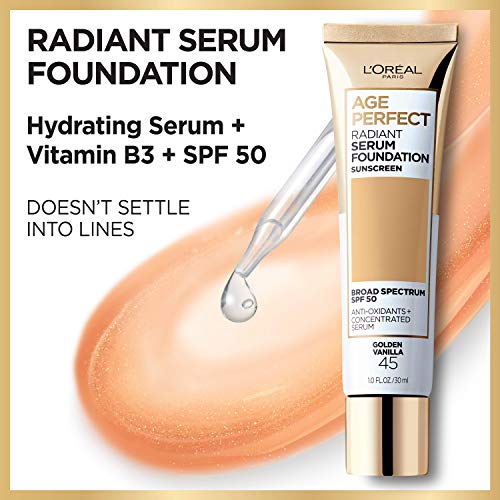 L'Oreal Paris Age Perfect Radiant Serum Foundation with SPF 50, Rose Ivory, 1 Ounce - Morena Vogue