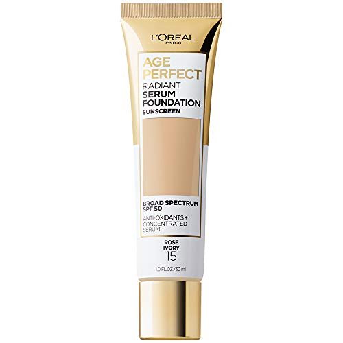 L'Oreal Paris Age Perfect Radiant Serum Foundation with SPF 50, Rose Ivory, 1 Ounce - Morena Vogue