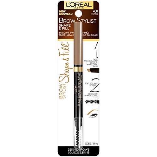 L'Oreal Paris Brow Stylist Shape & Fill Mechanical Eye Brow Makeup Pencil, Blonde, 0.008 oz. - Morena Vogue