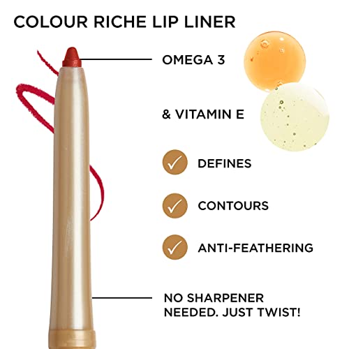 L'Oreal Paris Colour Riche Lip Liner with Omega 3 and Vitamin E, Au Naturale, 0.007 oz. - Morena Vogue