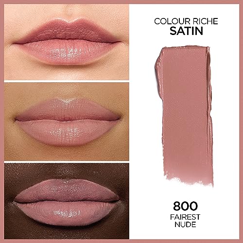 L’Oréal Paris Colour Riche Original Creamy, Hydrating Satin Lipstick with Argan Oil and Vitamin E, Fairest Nude , 1 Count - Morena Vogue