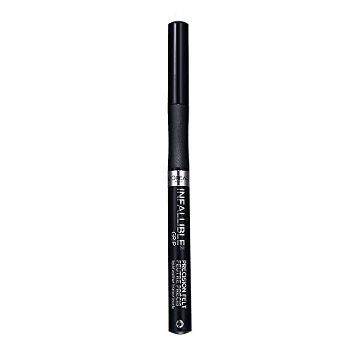 L’Oréal Paris Cosmetics Infallible Grip Precision Felt Eyeliner, Smudge Resistant, Long Lasting Waterproof Eyeliner, Black, Black, 0.03 fl oz - Morena Vogue