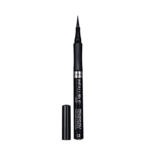 L’Oréal Paris Cosmetics Infallible Grip Precision Felt Eyeliner, Smudge Resistant, Long Lasting Waterproof Eyeliner, Black, Black, 0.03 fl oz - Morena Vogue