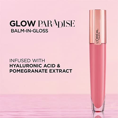 L'Oreal Paris Glow Paradise Hydrating Tinted Lip Balm-in-Gloss with Pomegranate Extract & Hyaluronic Acid, Ultra-Gentle, Non-Sticky Formula, Blissful Blush, 0.23 fl oz - Morena Vogue