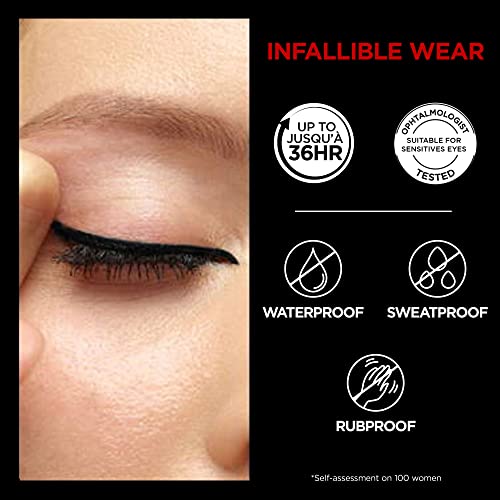 L'Oreal Paris Infallible Grip Mechanical Gel Eyeliner Pencil, Smudge-Resistant, Waterproof Eye Makeup with Up to 36HR Wear, Intense Black, 0.01 Oz - Morena Vogue