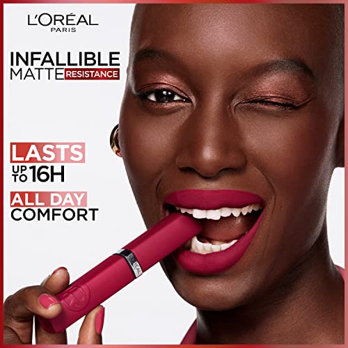 L'Oreal Paris Infallible Matte Resistance Liquid Lipstick, up to 16 Hour Wear, Le Rouge Paris 420, 0.17 Fl Oz - Morena Vogue