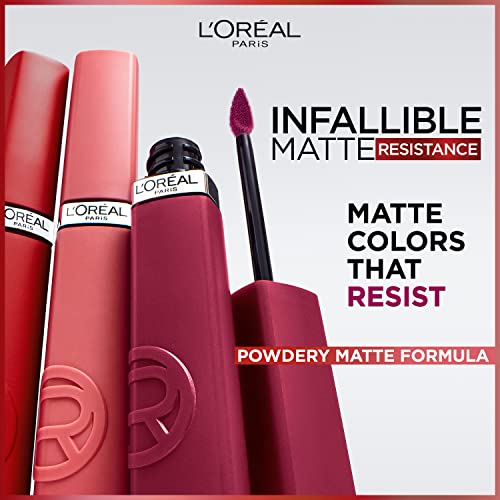 L'Oreal Paris Infallible Matte Resistance Liquid Lipstick, up to 16 Hour Wear, Le Rouge Paris 420, 0.17 Fl Oz - Morena Vogue