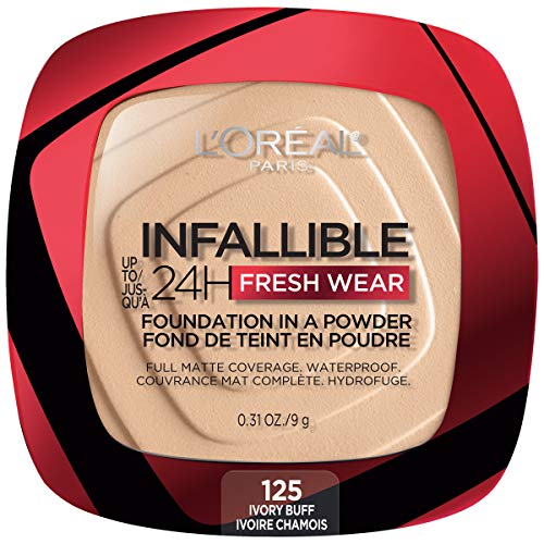 L'Oreal Paris Makeup Infallible Fresh Wear Foundation in a Powder, Up to 24H Wear, Waterproof, Ivory Buff, 0.31 oz. - Morena Vogue