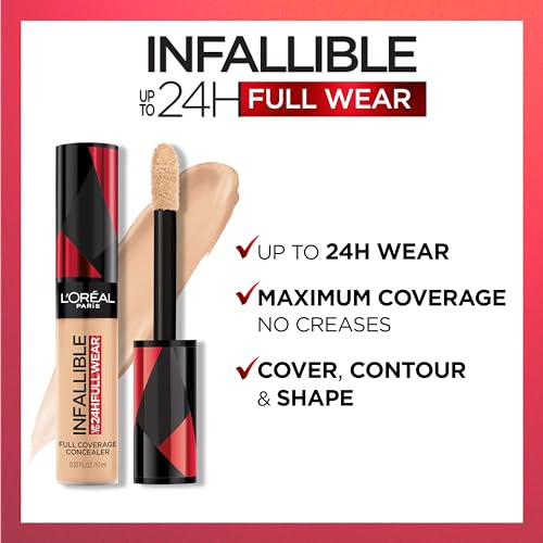 L'Oreal Paris Makeup Infallible Full Wear Waterproof Matte Concealer, Full Coverage, Ivory, 0.33 fl. oz. - Morena Vogue