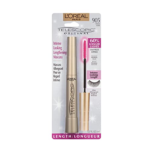 L'Oreal Paris Makeup Telescopic Original Lengthening Mascara, Black, 0.27 Fl Oz (1 Count) - Morena Vogue