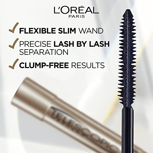 L'Oreal Paris Makeup Telescopic Original Lengthening Mascara, Black, 0.27 Fl Oz (1 Count) - Morena Vogue