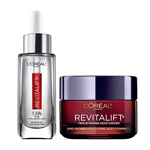 L'Oreal Paris Revitalift 1.5% Pure Hyaluronic Acid Face Serum + Triple Power Anti-Aging Face Moisturizer, 1 kit - Morena Vogue