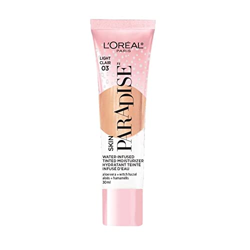 L'Oreal Paris Skin Paradise Water-infused Tinted Moisturizer with Broad Spectrum SPF 19 sunscreen lightweight, natural coverage up to 24h hydration for a fresh, glowing complexion, Light 03, 1 fl oz - Morena Vogue