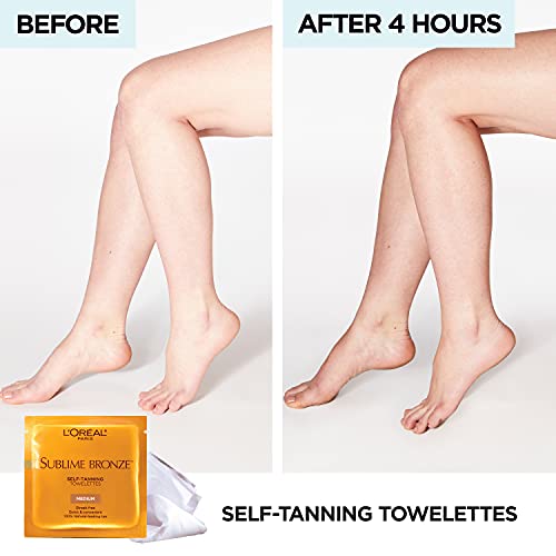 L'Oreal Paris Sublime Bronze Self Tanning Towelettes, Streak-Free, Natural Looking Tan, 6 ct (Pack of 2) - Morena Vogue