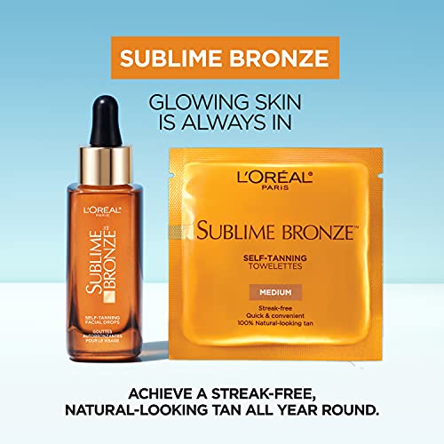 L'Oreal Paris Sublime Bronze Self Tanning Towelettes, Streak-Free, Natural Looking Tan, 6 ct (Pack of 2) - Morena Vogue