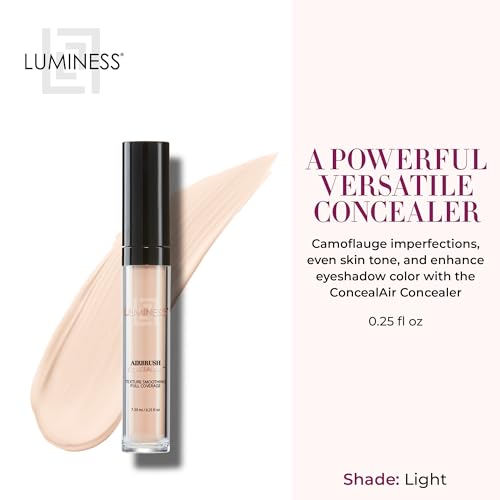 LUMINESS Under Eye Concealer for Dark Circles, ConcealAir (Light) - Weightless Coverage & Crease-Resistant Makeup Concealer to Even Out Skin Tones & Help Reduce Dark Spots & Blemishes - 0.25 fl oz - Morena Vogue