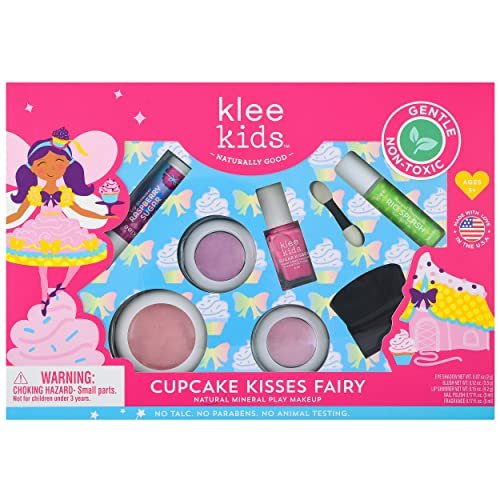 Luna Star Naturals Klee Kids Deluxe Play Makeup Kit. Gentle and Non-Toxic. Made in USA. (Cupcake Kisses Fairy) - Morena Vogue