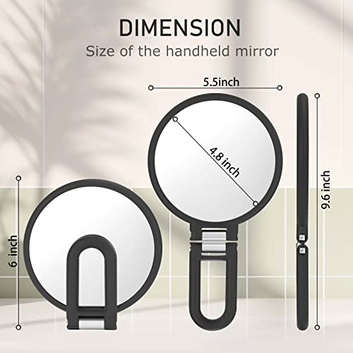 Magnifying Handheld Mirror Double Sided, 1X 15X Magnification Hand Mirror, Travel Folding Held Adjustable Rotation Pedestal Makeup Desk Vanity - Morena Vogue