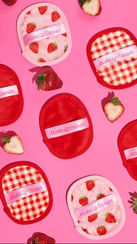 Makeup Eraser, 7-Day Set, Erase All Makeup with Just Water, Including Waterproof Mascara, Eyeliner, Foundation, Lipstick, and More! Strawberry Fields - Morena Vogue