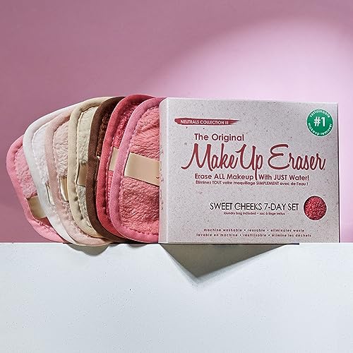 Makeup Eraser, 7-Day Set, Erase All Makeup with Just Water, Including Waterproof Mascara, Eyeliner, Foundation, Lipstick, and More! Sweet Cheeks Neutrals, 7 ct. - Morena Vogue