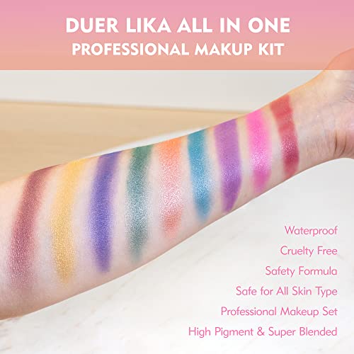 Makeup Kit Gift Set for Adults and Girls-Full Makeup Kit for Beginners Includes Eye Shadow Palette Blush Lip Gloss Lipstick Lip Pencil Eye Pencil Brush Mirror (GOLD) - Morena Vogue