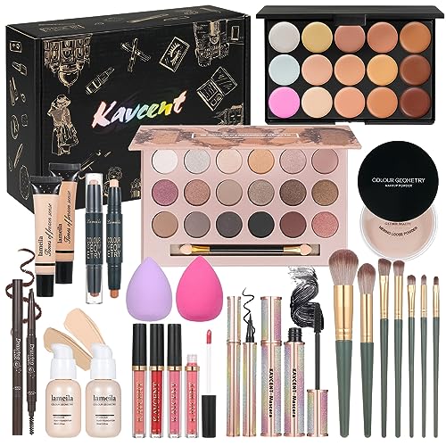 Makeup Kit Makeup Sets for Teens Makeup kits for Women Teenagers Make up Eyeshadow Palette Foundation Concealer Lipgloss Loose Powder Makeup Kit for Women Full Kit - Morena Vogue