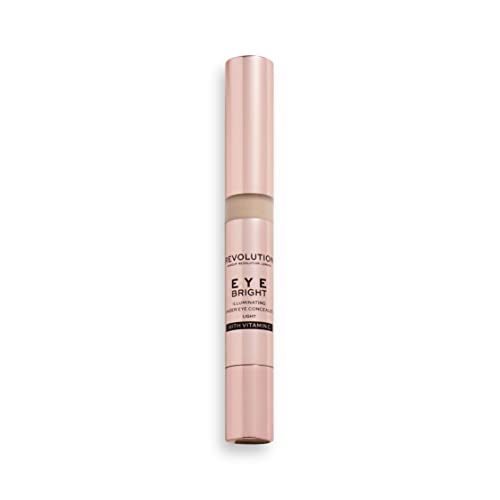 Makeup Revolution Eye Bright Concealer, Buildable Coverage, Dewy Finish, Light, 3ml - Morena Vogue