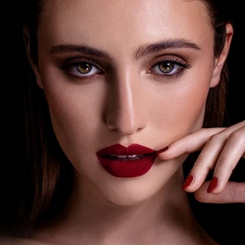 MAKI YIKA Burgundy Red Lipstick Matte Long Lasting, Dark Red Liquid Lipstick Smudge Proof, Vampy Matte Lips No Transfer, Cruelty Free | PARTY GO - Morena Vogue