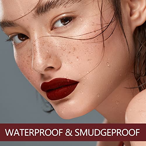 MAKI YIKA Burgundy Red Lipstick Matte Long Lasting, Dark Red Liquid Lipstick Smudge Proof, Vampy Matte Lips No Transfer, Cruelty Free | PARTY GO - Morena Vogue