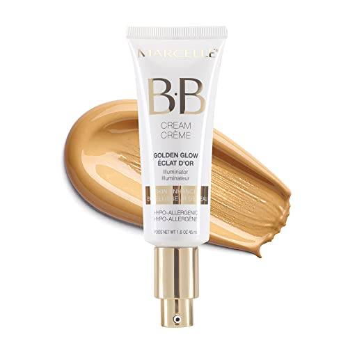 Marcelle BB Cream Golden Glow, Universal Shade, Tinted Moisturizer, Skin Enhancer, Illuminator, Beauty Balm, Non-Comedogenic, Paraben-Free, Oil-Free, Hypoallergenic, Cruelty-Free, 1.5 fl oz - Morena Vogue