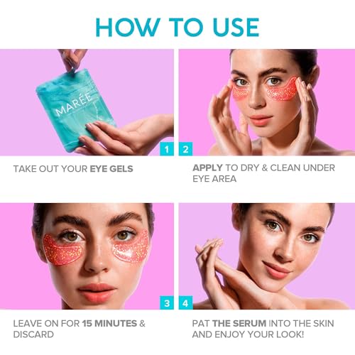 MAREE Eye Gels - Under Eye Gels for Puffy Eyes and Dark Circles with Natural Marine Collagen & Hyaluronic Acid - Anti-Aging Eye Gels for Face to Soothe Puffiness and Eye Bags - Morena Vogue