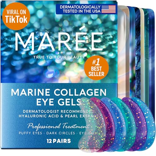 MAREE Eye Gels - Under Eye Gels for Puffy Eyes and Dark Circles with Natural Marine Collagen & Hyaluronic Acid - Anti-Aging Eye Gels for Face to Soothe Puffiness and Eye Bags - Morena Vogue