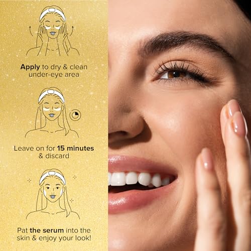 MAREE Under Eye Patches (20 Pairs) - 24K Gold Eye Patches for Puffy Eyes, Dark Circles, Eye Bags - Skin Care with Collagen, Pearl Extract & Hyaluronic Acid - Anti-Aging & Rejuvenating Eye Masks - Morena Vogue