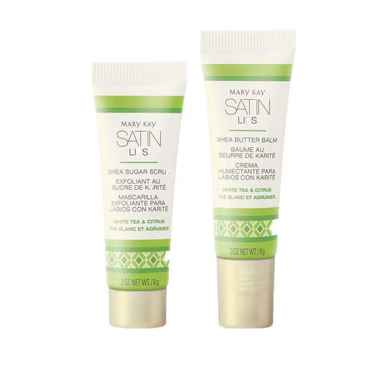 Mary Kay Satin Lips Set - Shea Sugar Scrub and Shea Butter Balm 3 oz. NET / 8 g - Morena Vogue