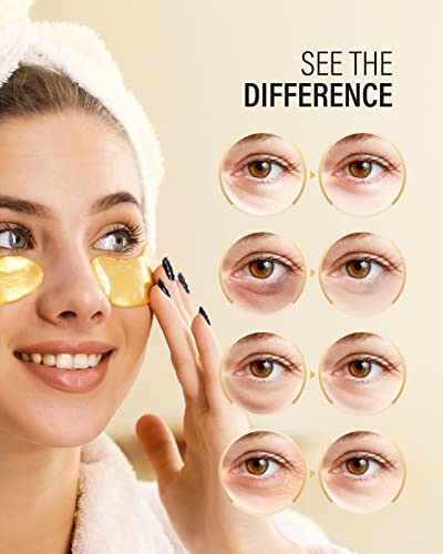 Maskiss 24k Gold Under Eye Patches (25 Pairs), eye mask, Collagen Skin Care Products, Eye Patches for Puffy Eyes, eye masks for dark circles and puffiness - Morena Vogue